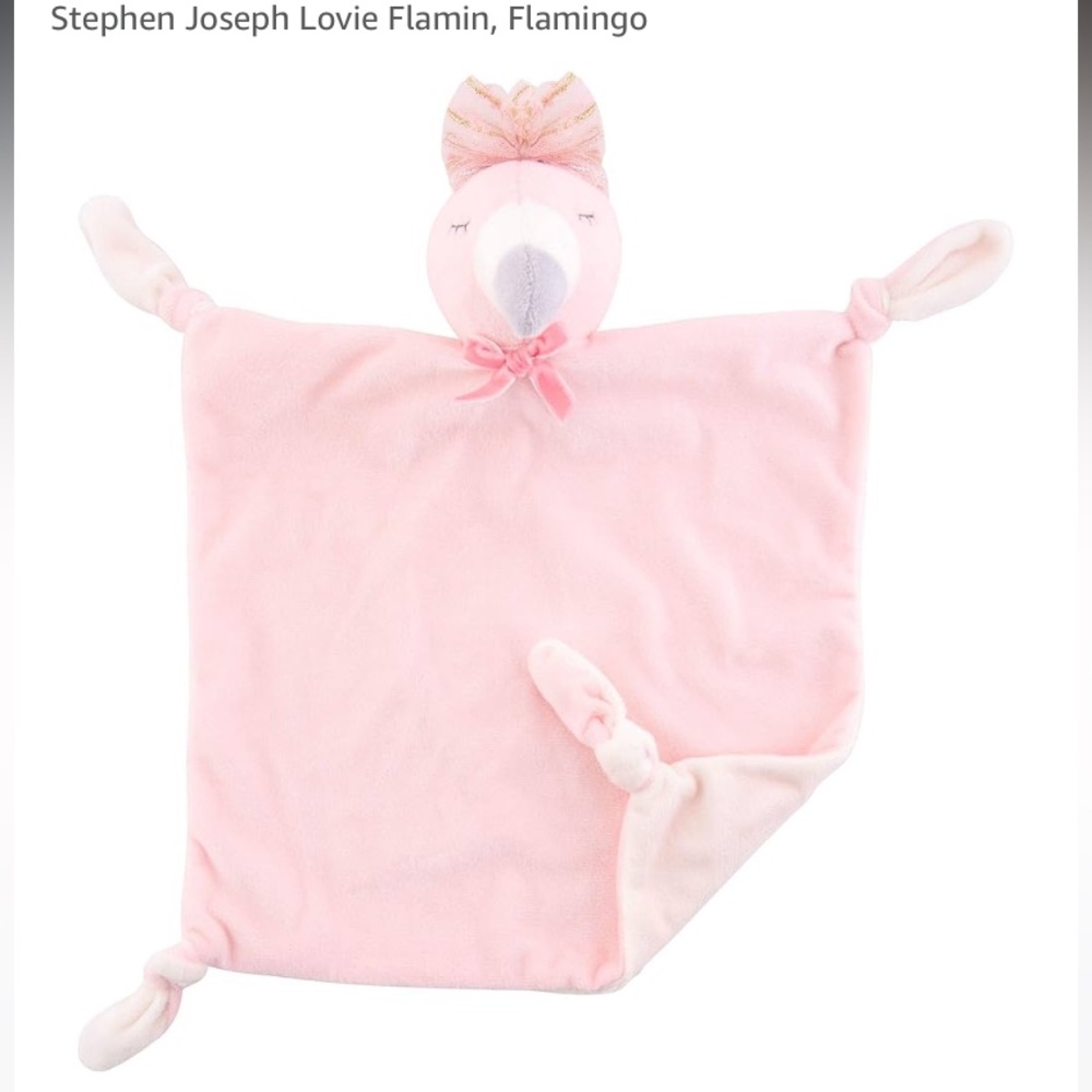 Stephen Joseph light pink flamingo lovey security blanket